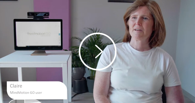 Claire had a stroke when she was 31 years old and was 38 weeks pregnant at the time. She trains using the MindMotion™ GO.