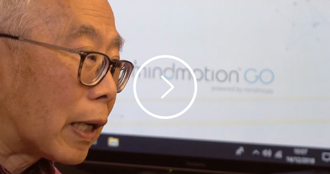 With the help of his wife, John has a MindMotion™ GO at home with an exercise program set up by his therapist.